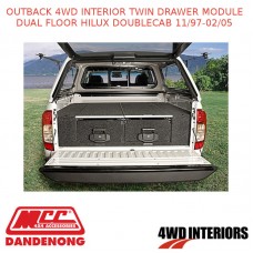 OUTBACK 4WD INTERIOR TWIN DRAWER MODULE DUAL FLOOR HILUX DOUBLECAB 11/97-02/05